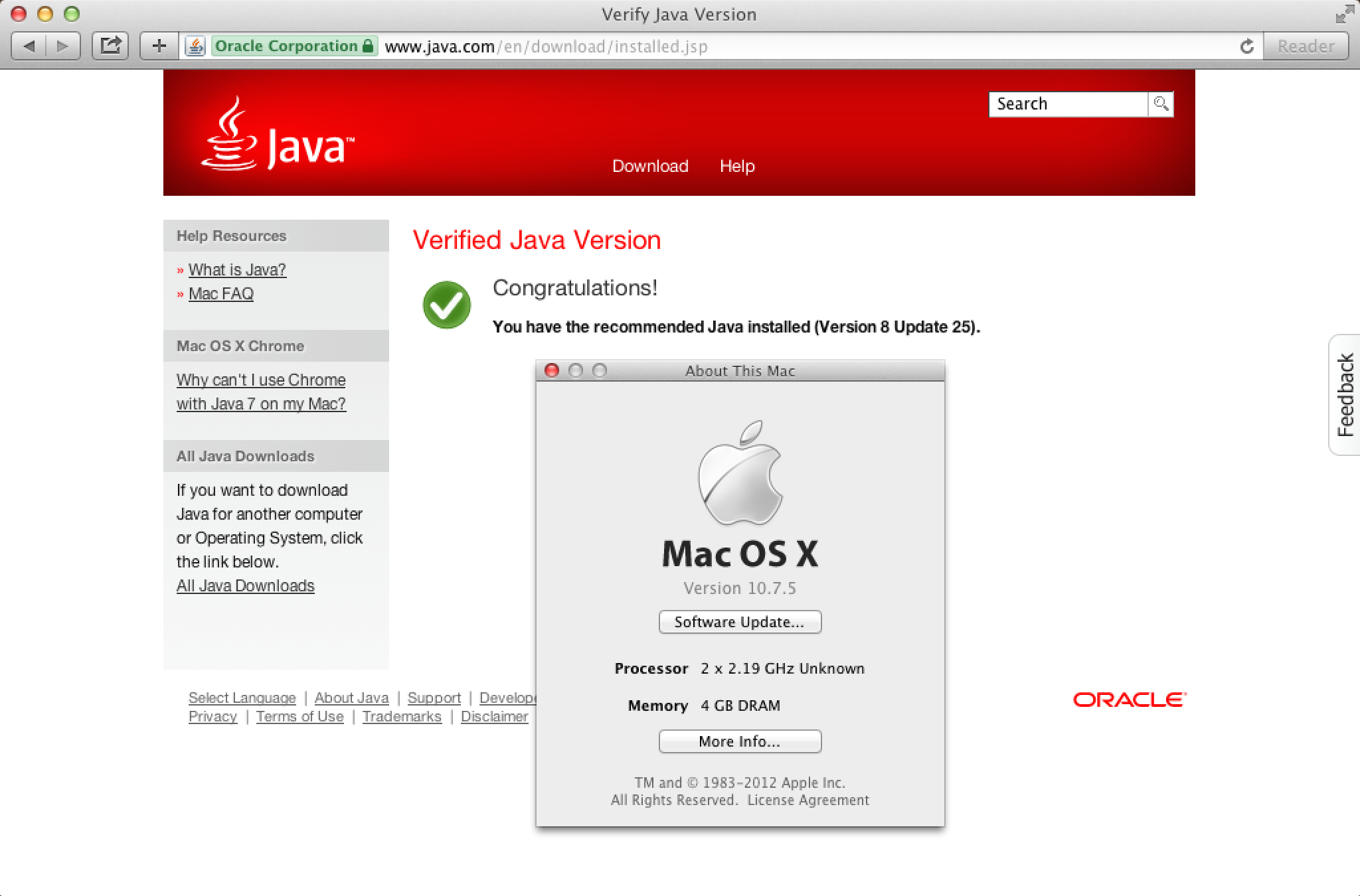 wha tis needed for java 8 mac